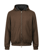 Brown jacket with a hood on a transparent background