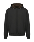 Black jacket with a zipper on a transparent background