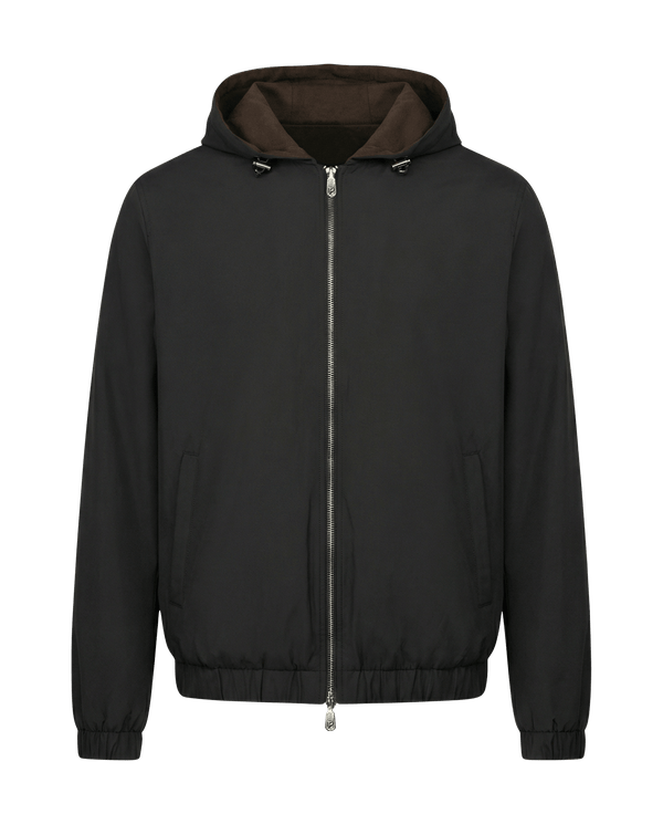 Black jacket with a zipper on a transparent background