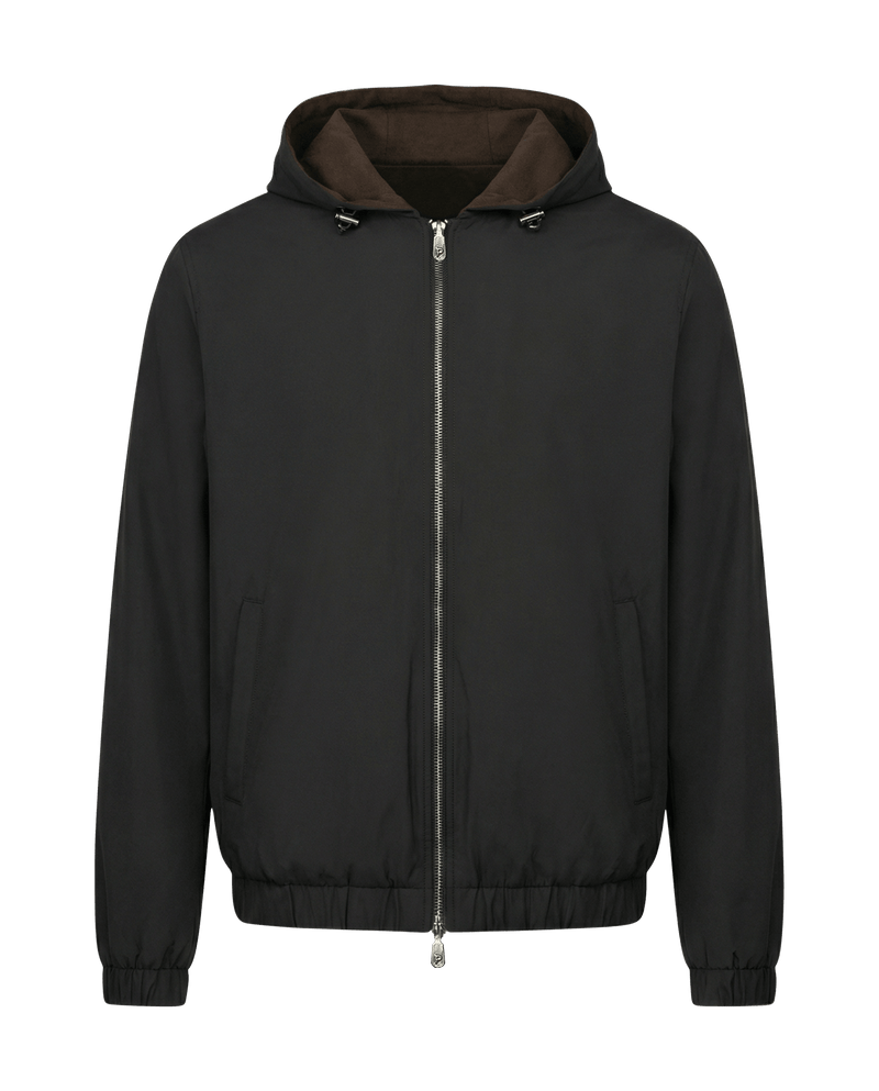 Black jacket with a zipper on a transparent background