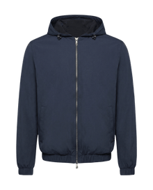 Reversible Hooded Wool City Jacket Double Navy