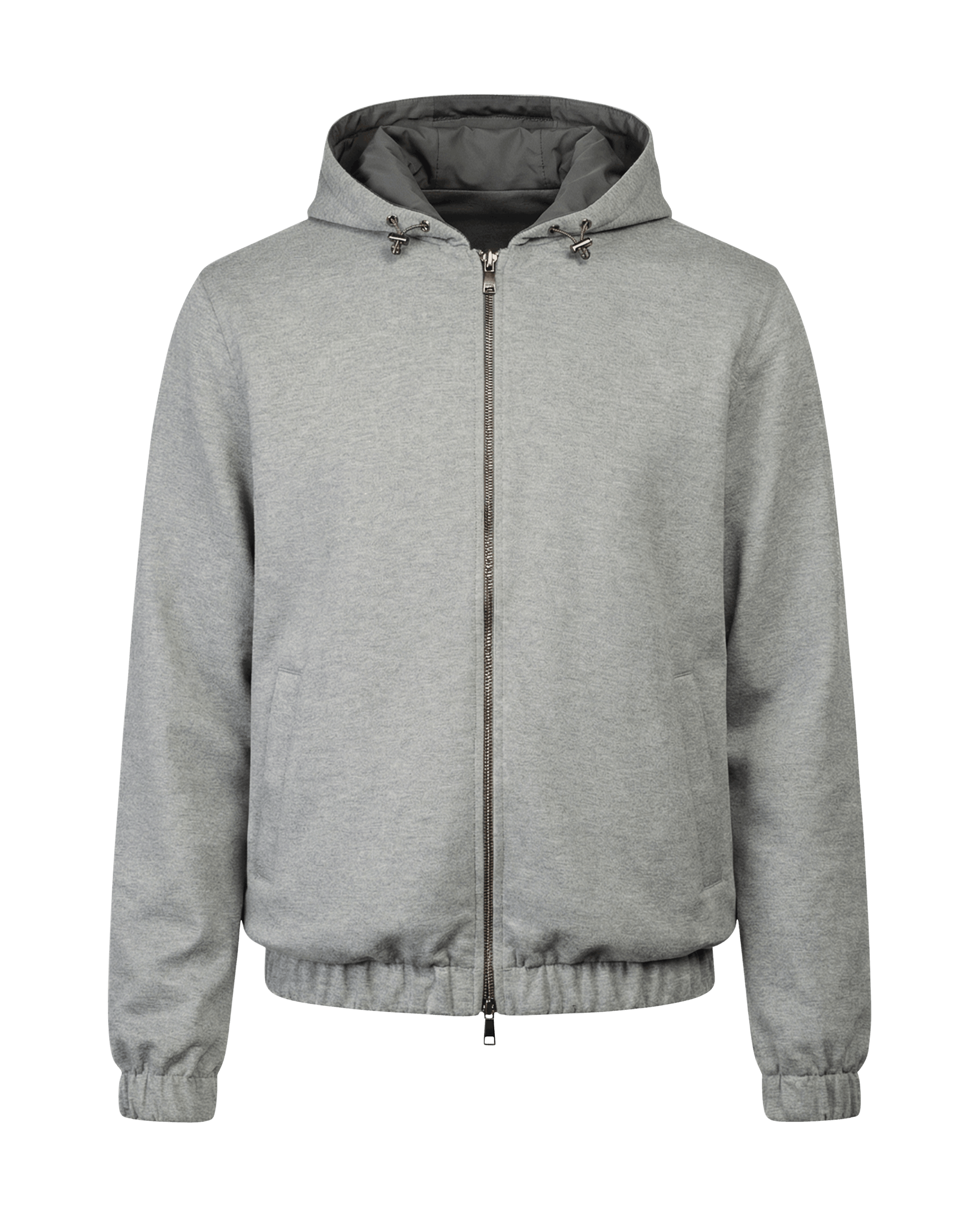 Reversible Hooded Wool City Jacket Grey Light Grey