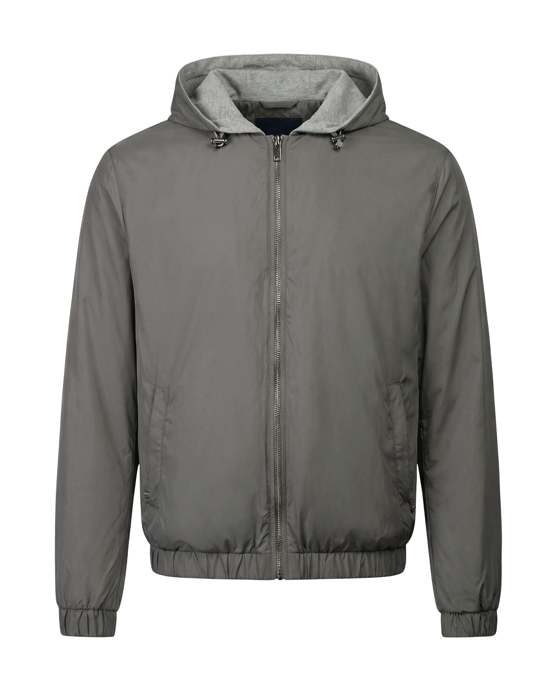 Reversible Hooded Wool City Jacket Grey Light Grey