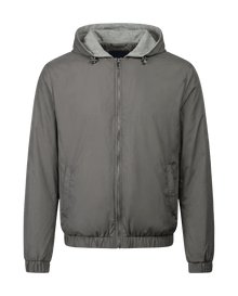 Reversible Hooded Wool City Jacket Grey Light Grey