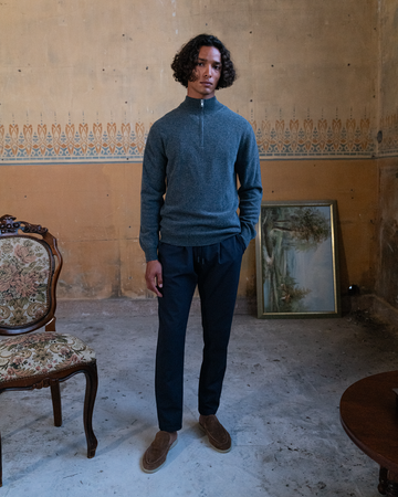 Halfzip Merino Grey