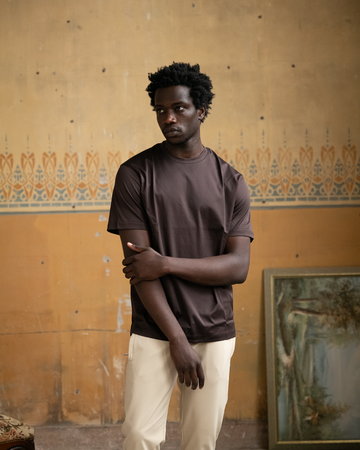 Dark Brown Mercerized T Shirt