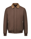Brown jacket with a collar on a black background