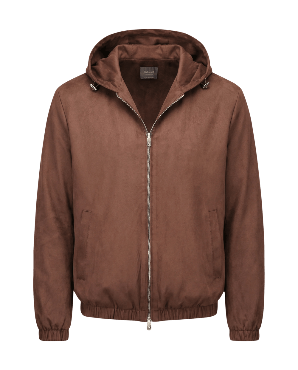 Brown jacket with a hood on a transparent background