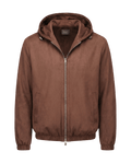 Brown jacket with a hood on a transparent background