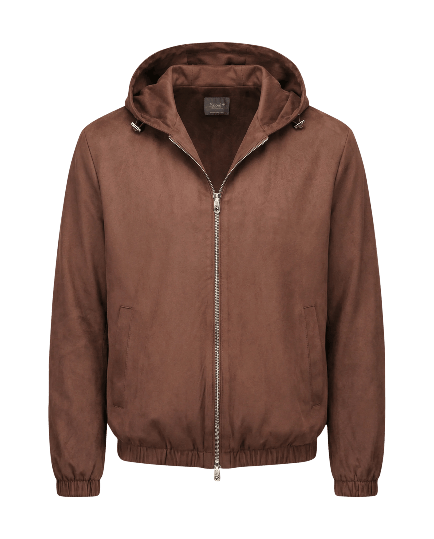 Brown jacket with a hood on a transparent background
