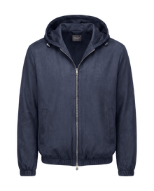 Suede Windbreaker Navy Blue