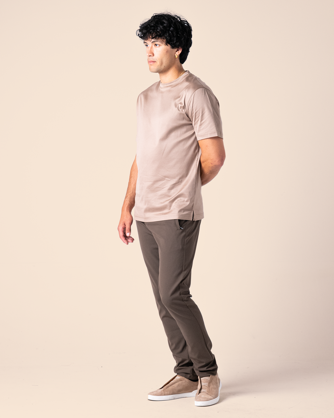 Beige Mercerized T Shirt