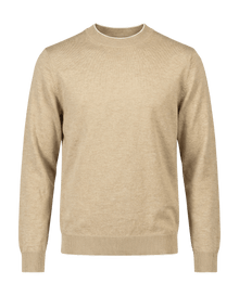 De fijne kasjmier trui met ronde hals in beige