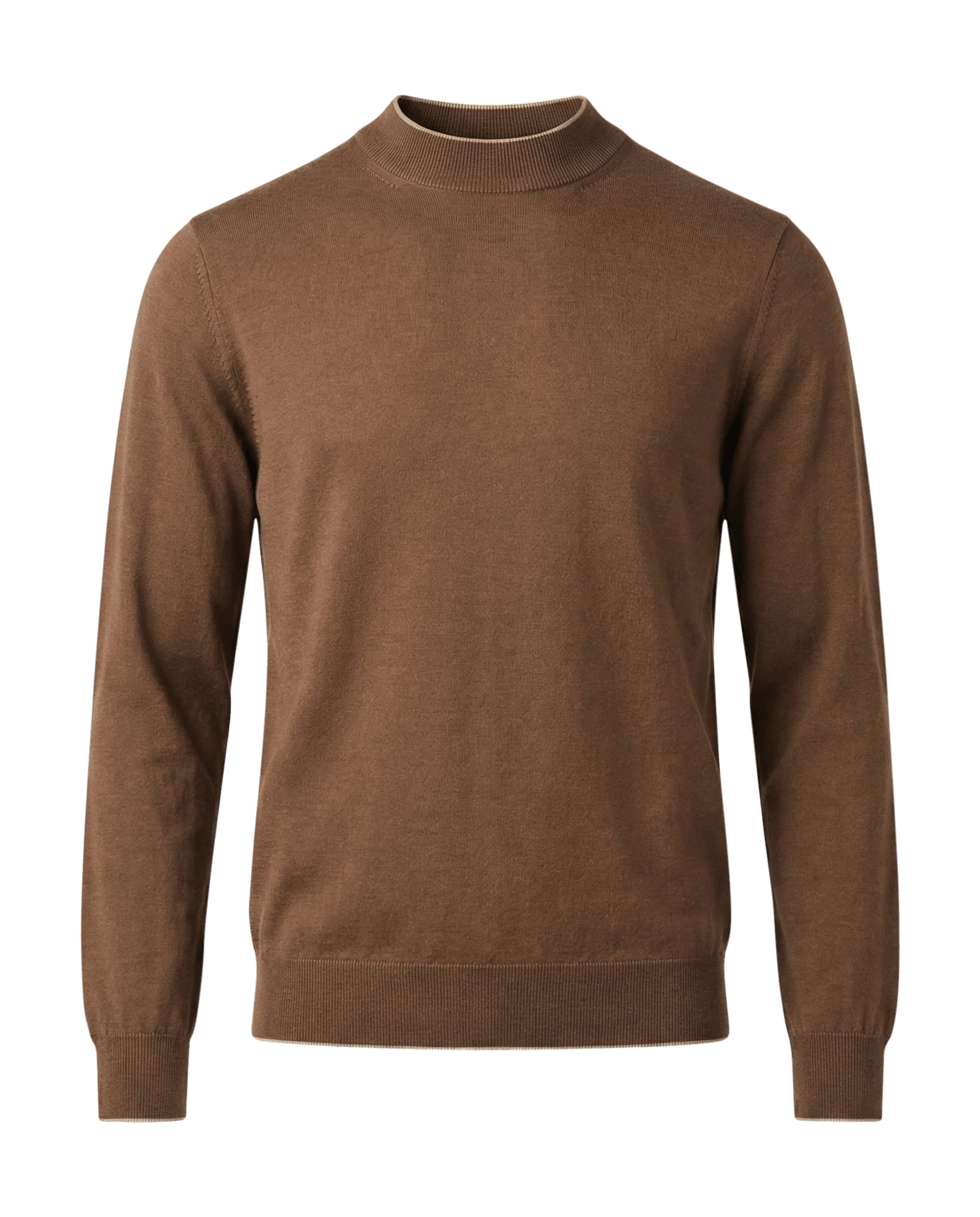 De fijne kasjmier trui met ronde hals, bruin