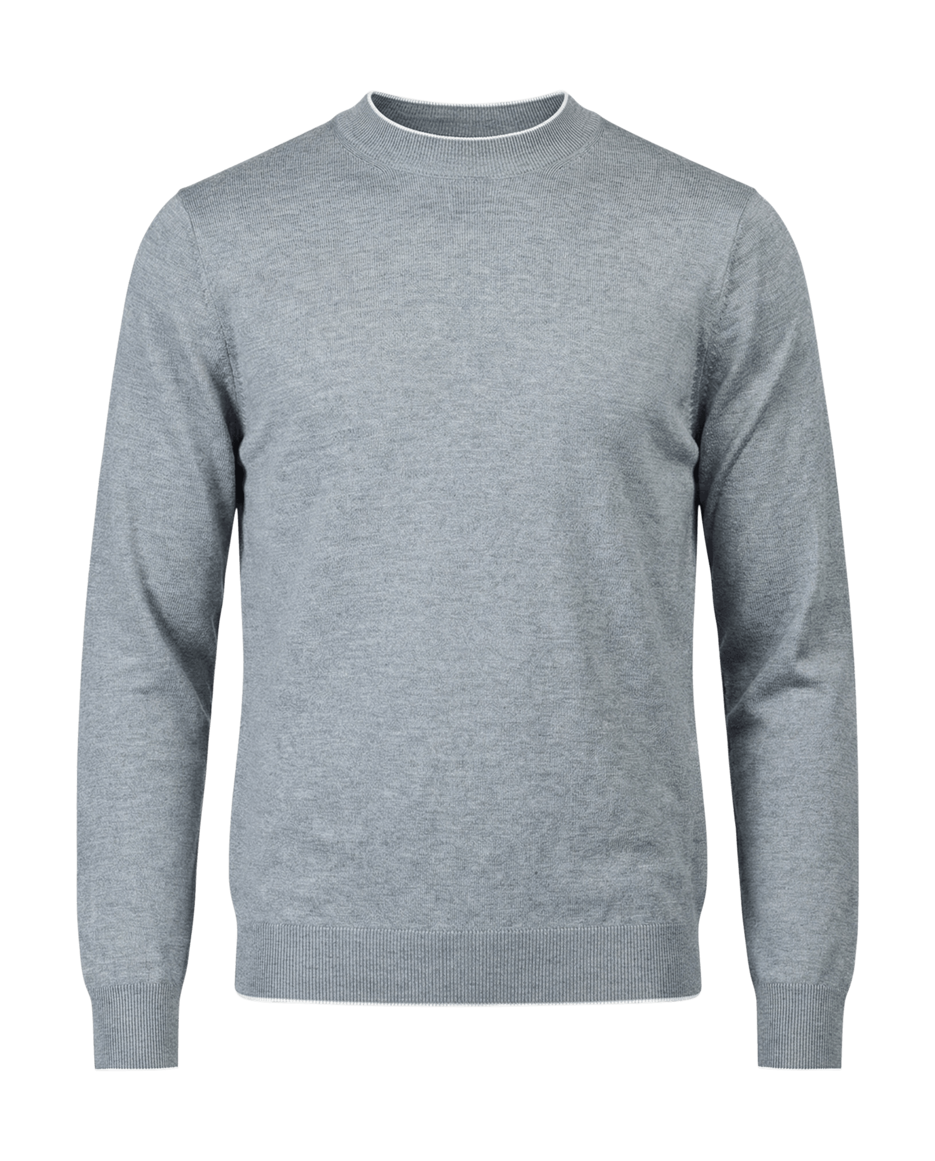 De fijne kasjmier trui met ronde hals in grijs