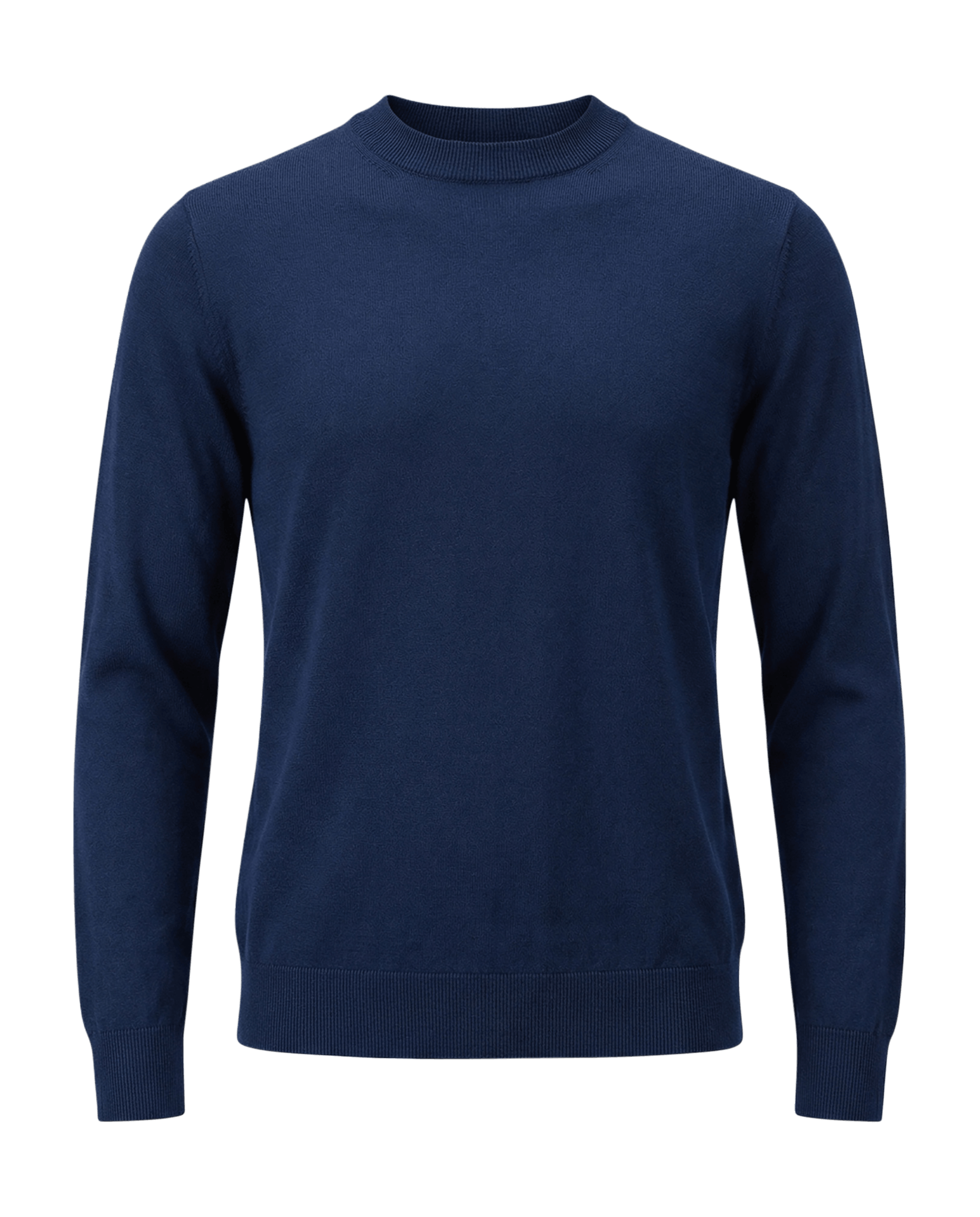 Navy blue sweater on a transparent background