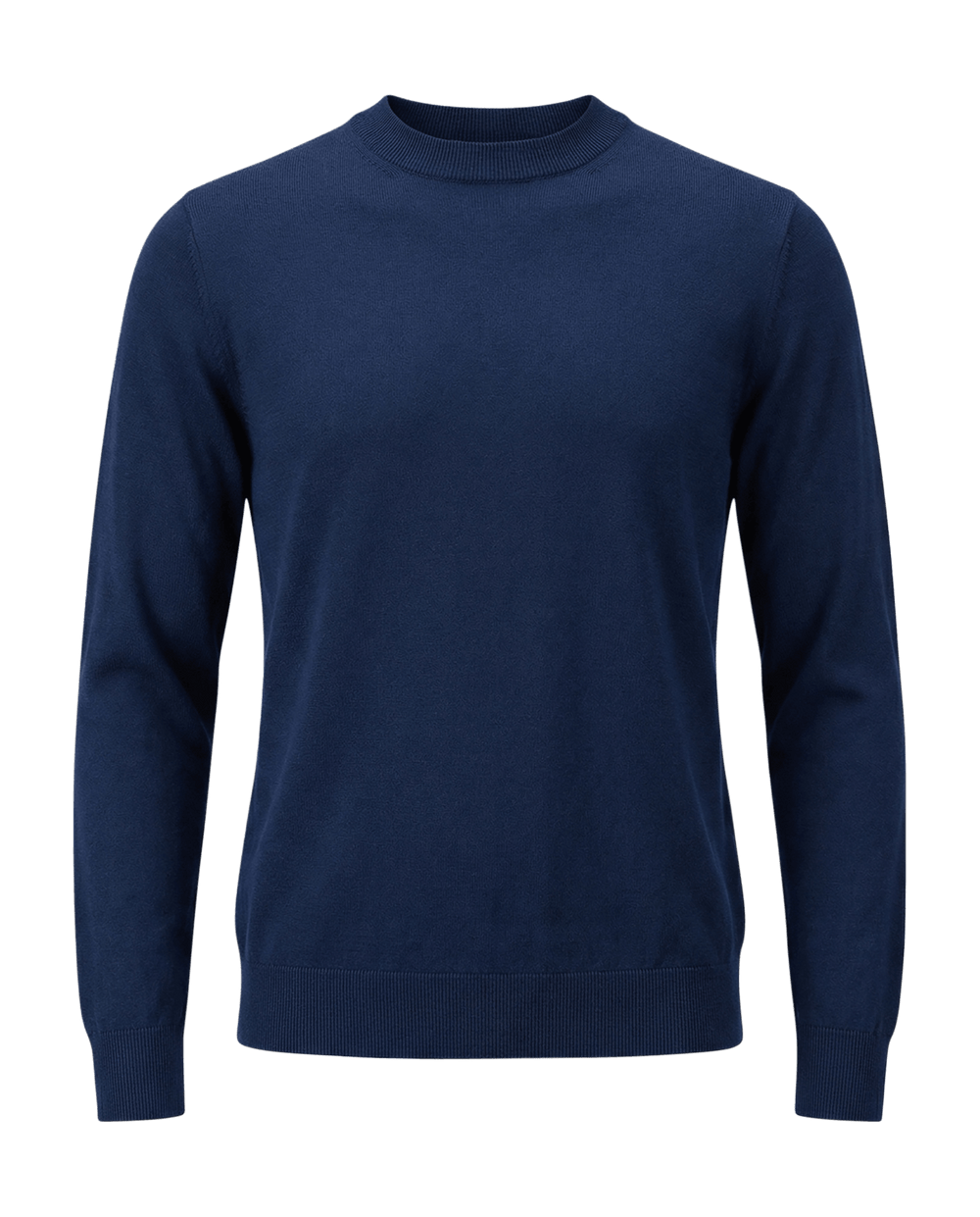 Navy blue sweater on a transparent background
