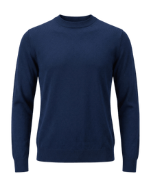 De fijne kasjmier trui met ronde hals in marineblauw