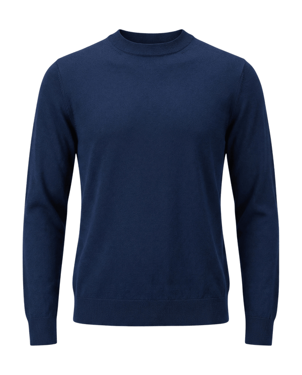 Navy blue sweater on a transparent background