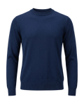 Navy blue sweater on a white background