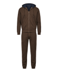 Brown tracksuit with a hood on a white background