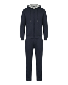 De Cashwool Joggingbroekset in marineblauw 