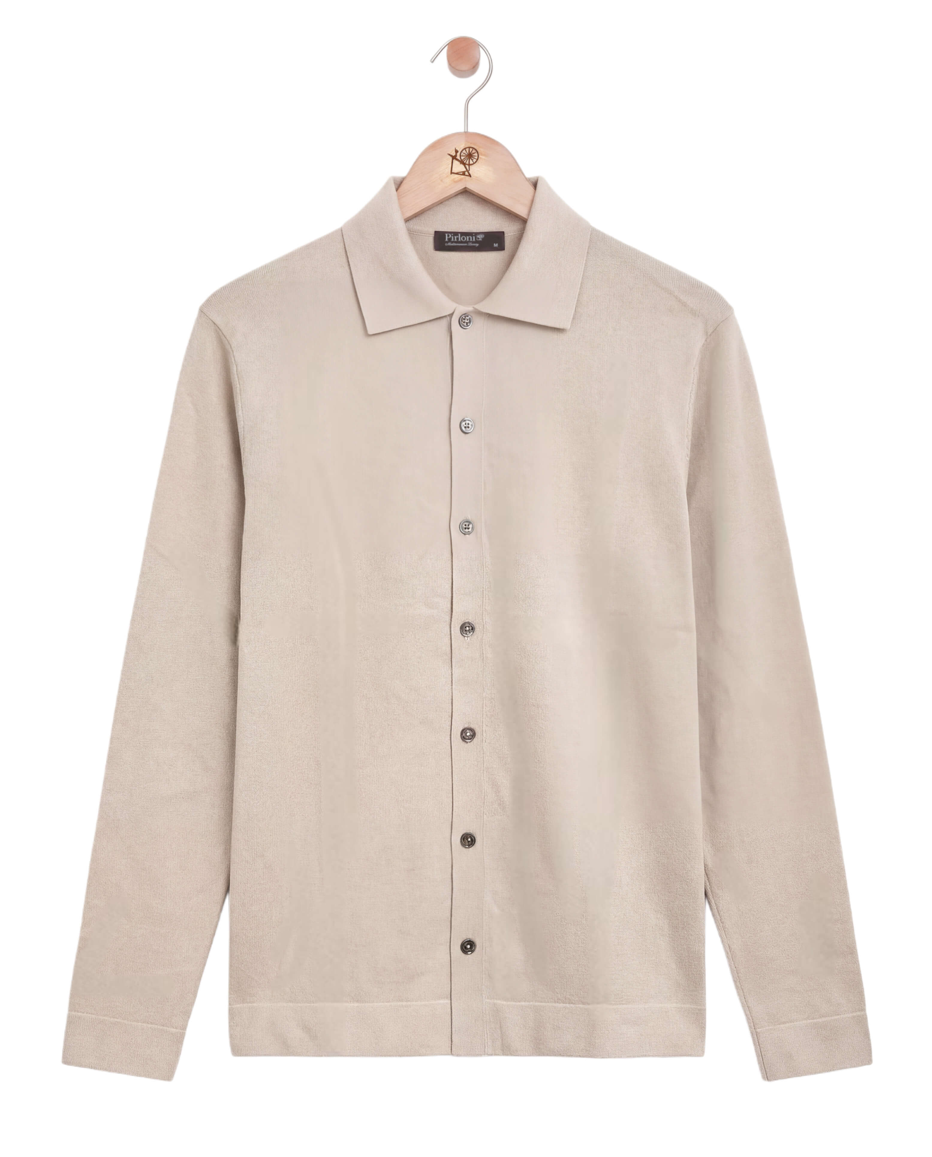 The Knitted Button Shirt Beige