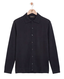The Knitted Button Shirt Black