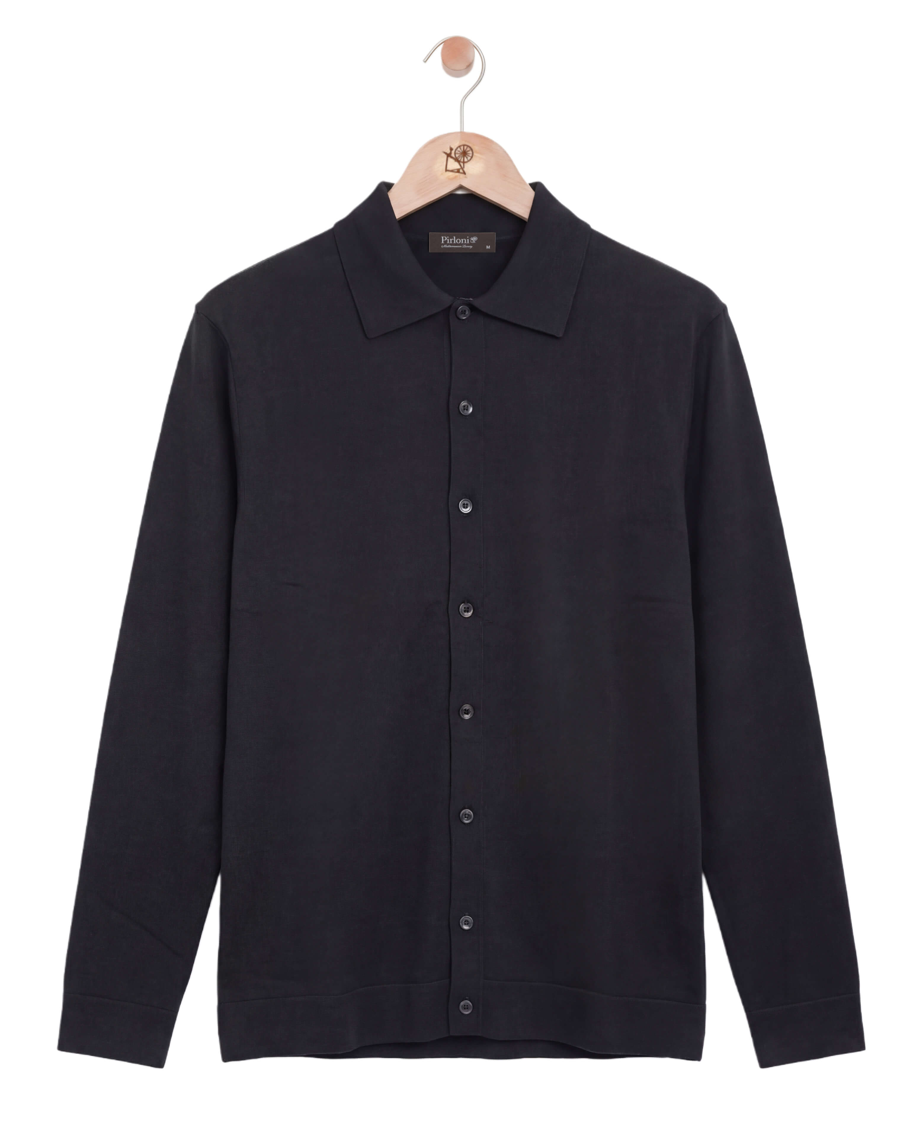 The Knitted Button Shirt Black