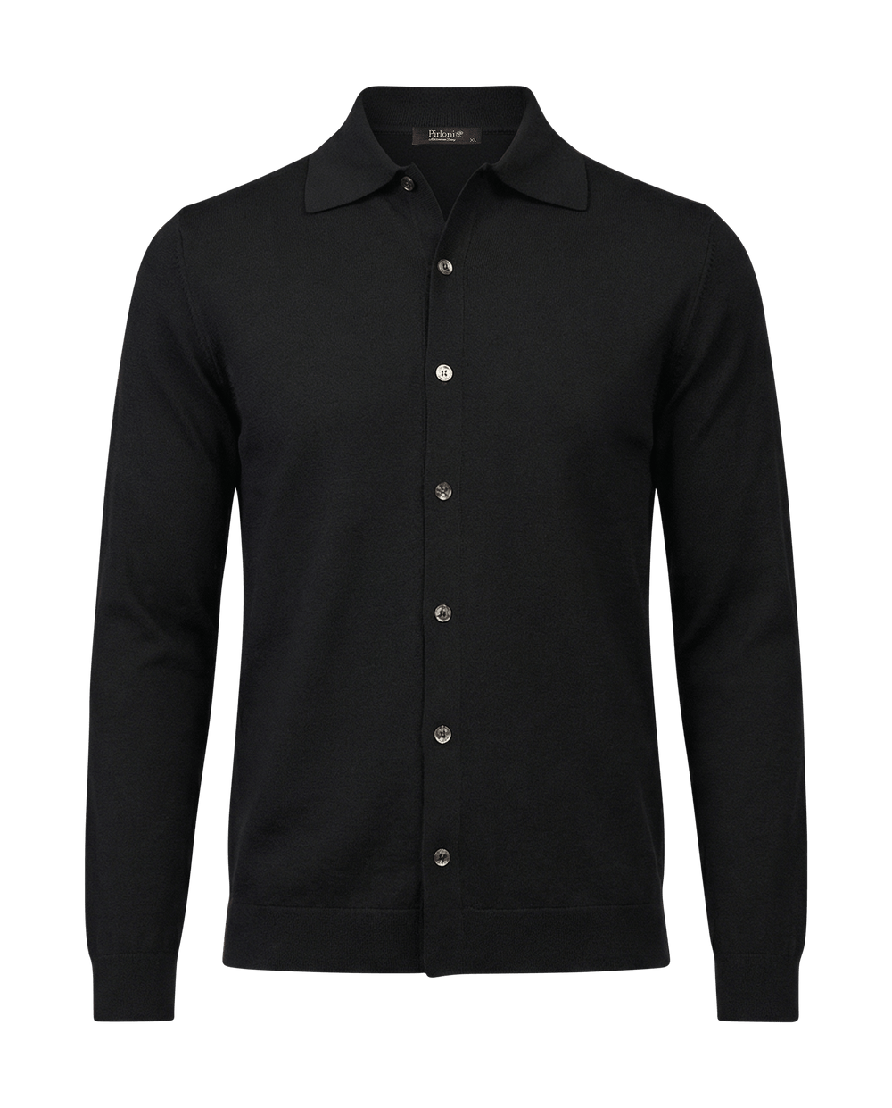 Black jacket with button details on a transparent background