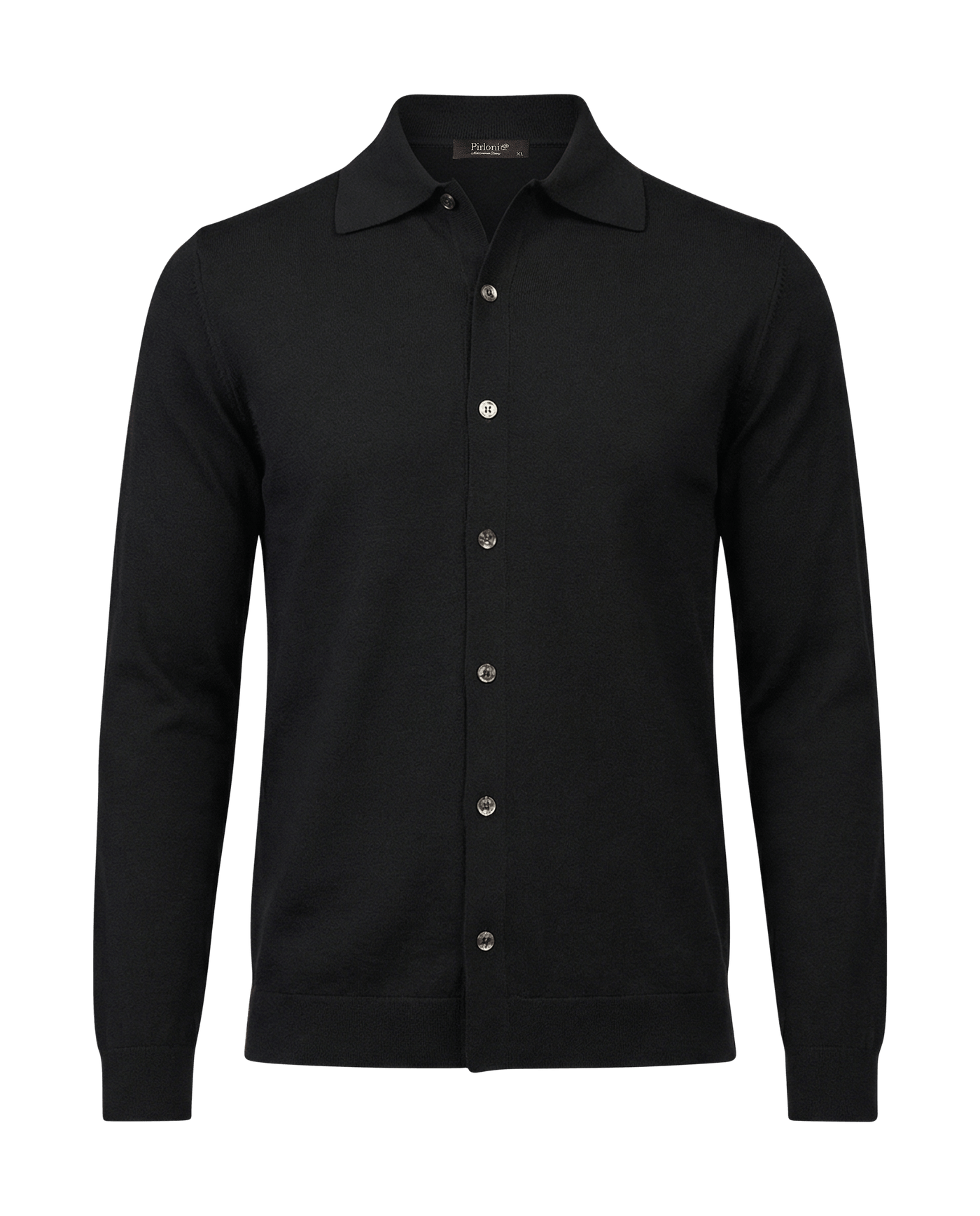 Black jacket with button details on a transparent background