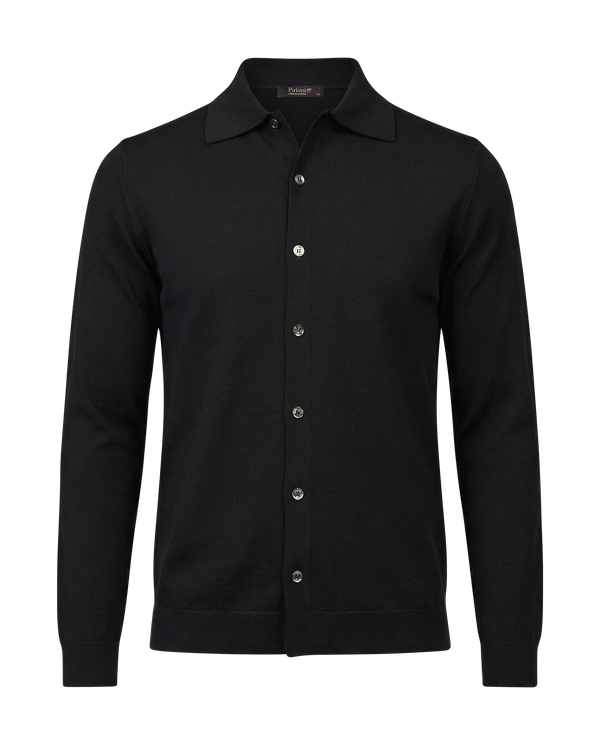 Black jacket with button details on a transparent background