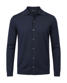 The Knitted Button Shirt Navy