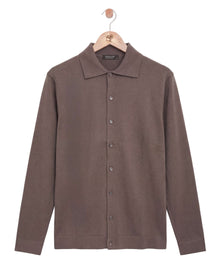 The Knitted Button Shirt Brown