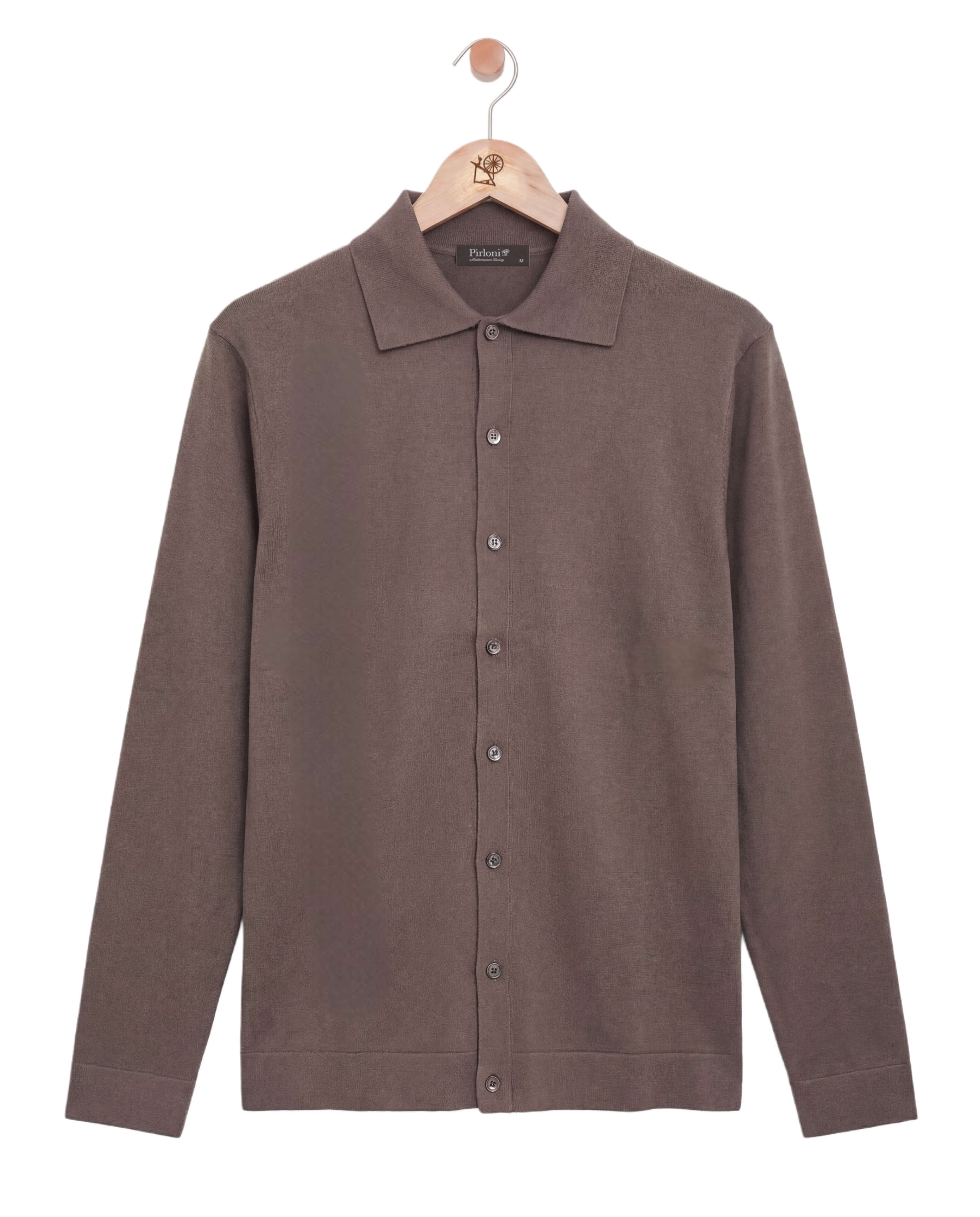 The Knitted Button Shirt Brown