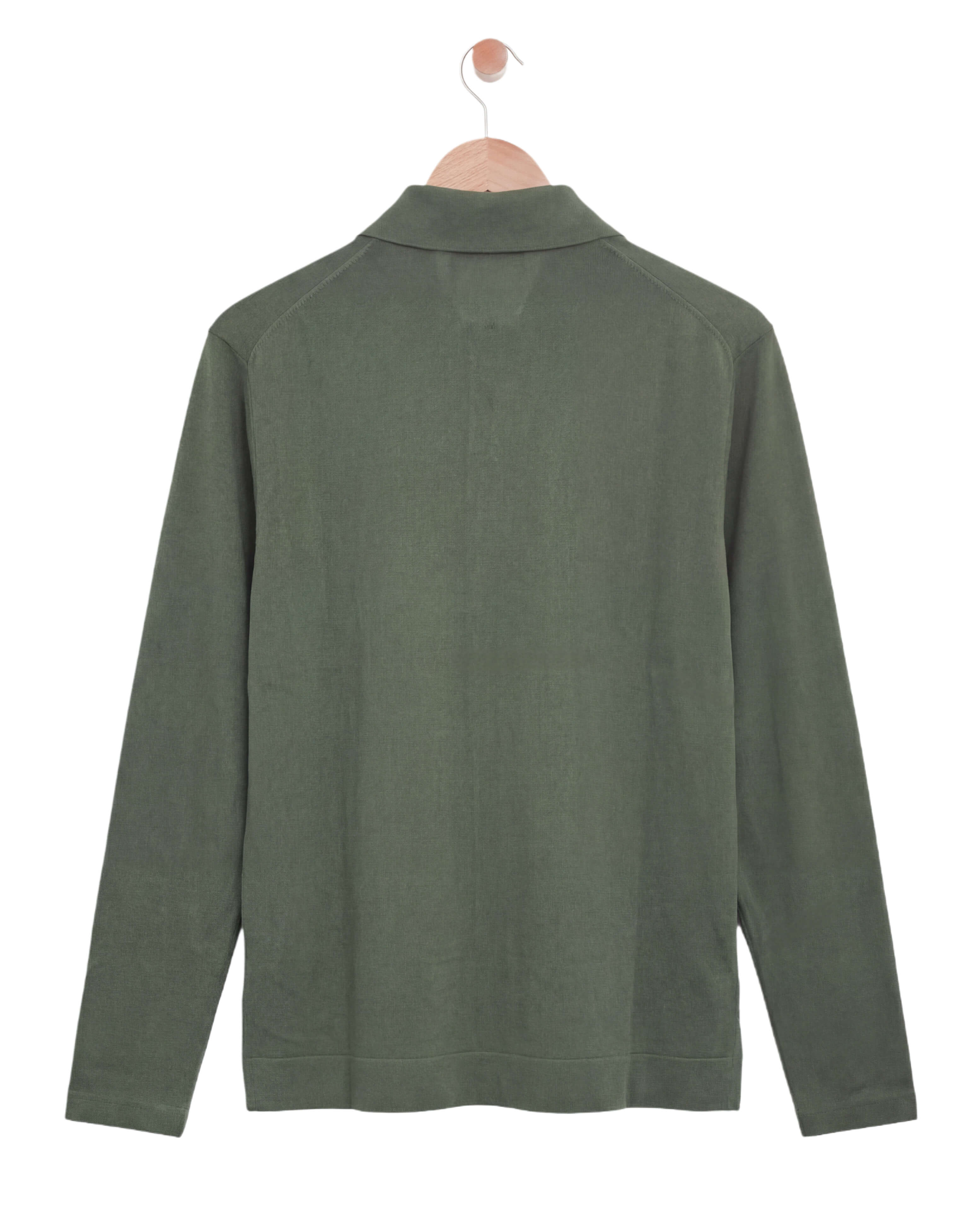 The Knitted Button Shirt Green