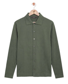 The Knitted Button Shirt Green