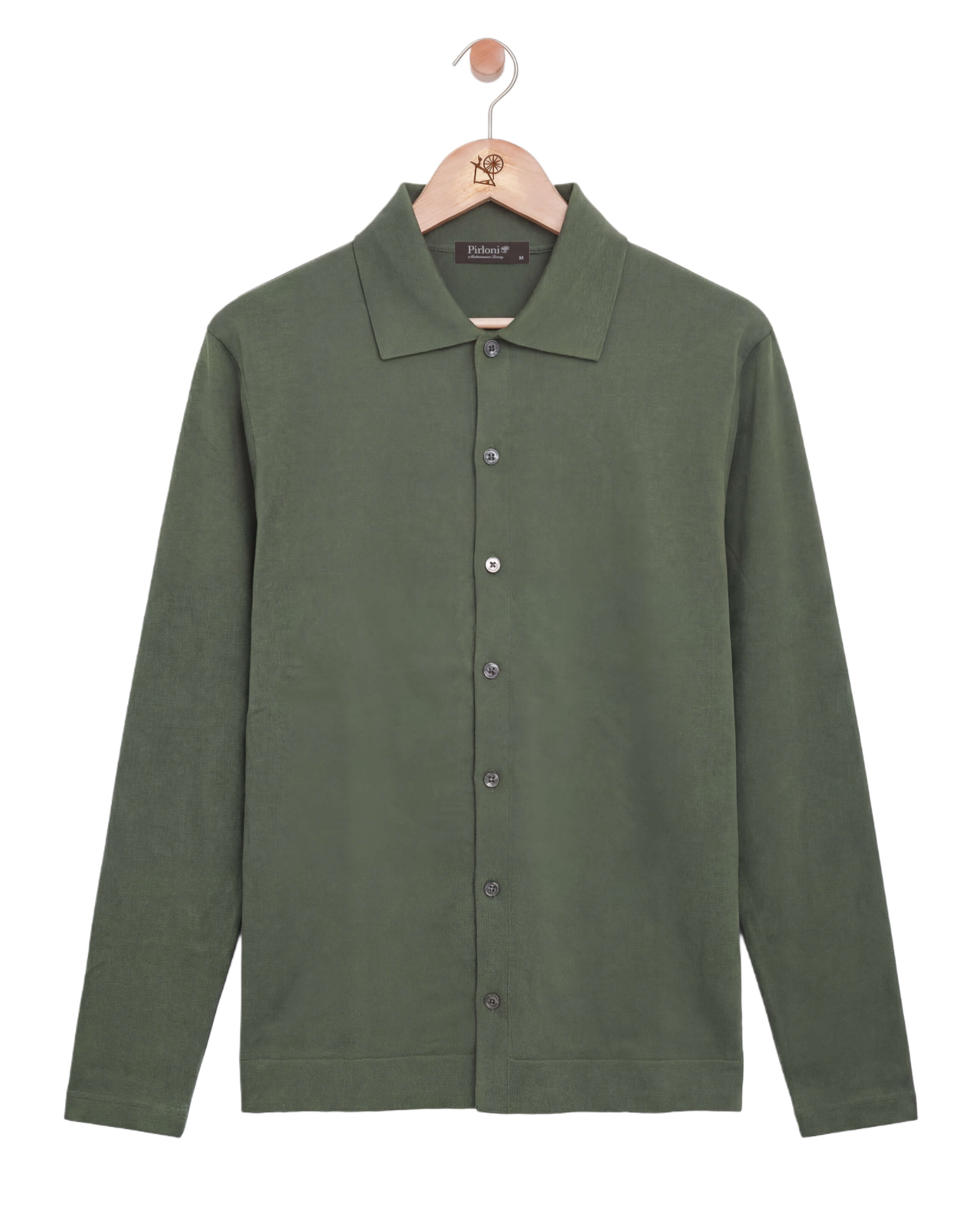 The Knitted Button Shirt Green