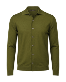 The Knitted Button Shirt Green