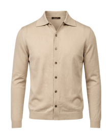 The Knitted Button Shirt Beige