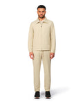 Beige tech jacket with sleek design and zip closure, angled product view showing fit and details.
