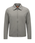 Grey tech jacket with sleek design and zip closure, front-facing product view showing overall fit and details.
