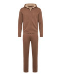 Brown tracksuit with a hood on a white background