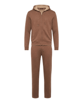 Brown tracksuit with a hood on a white background