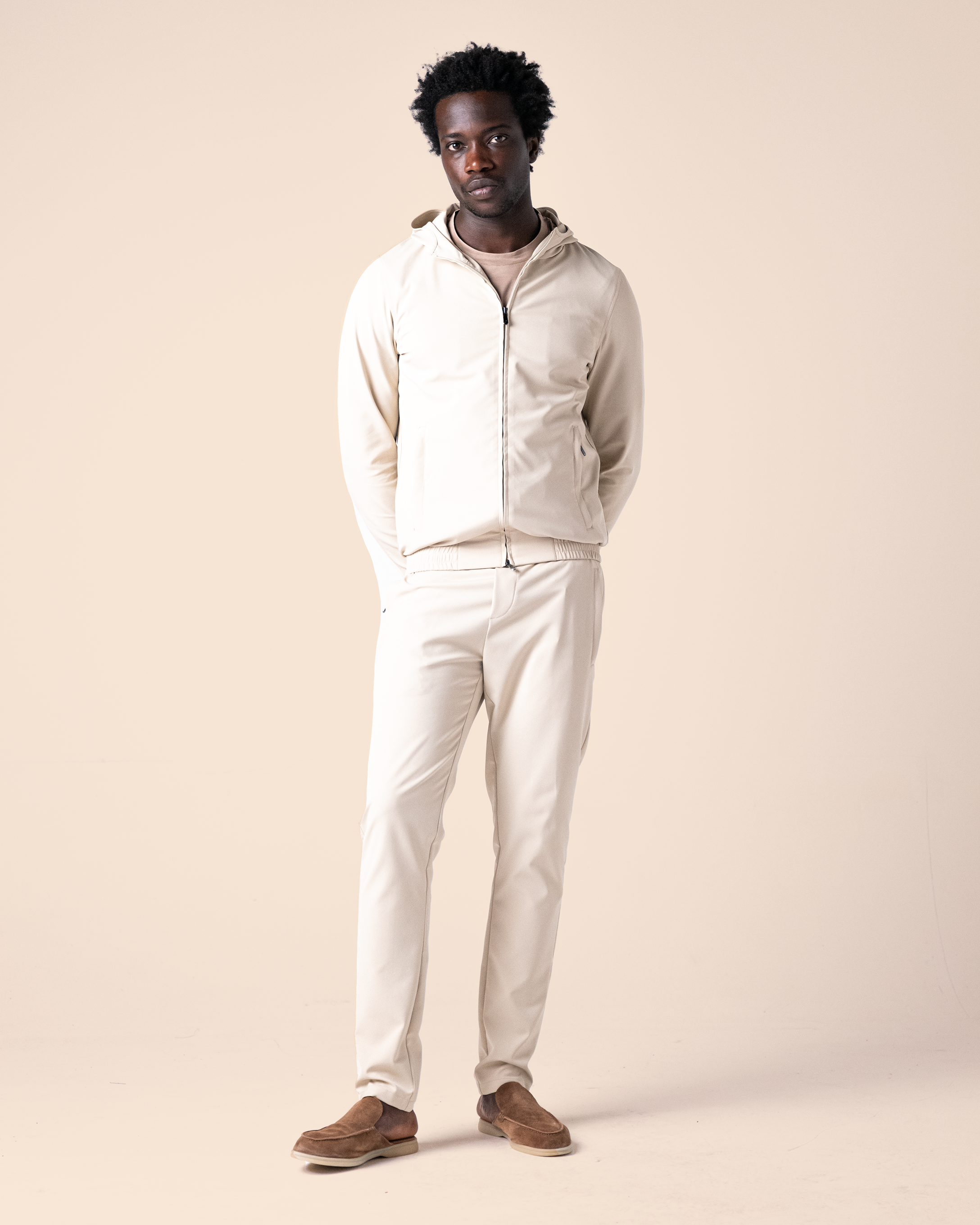 Hooded Tech Suit Beige