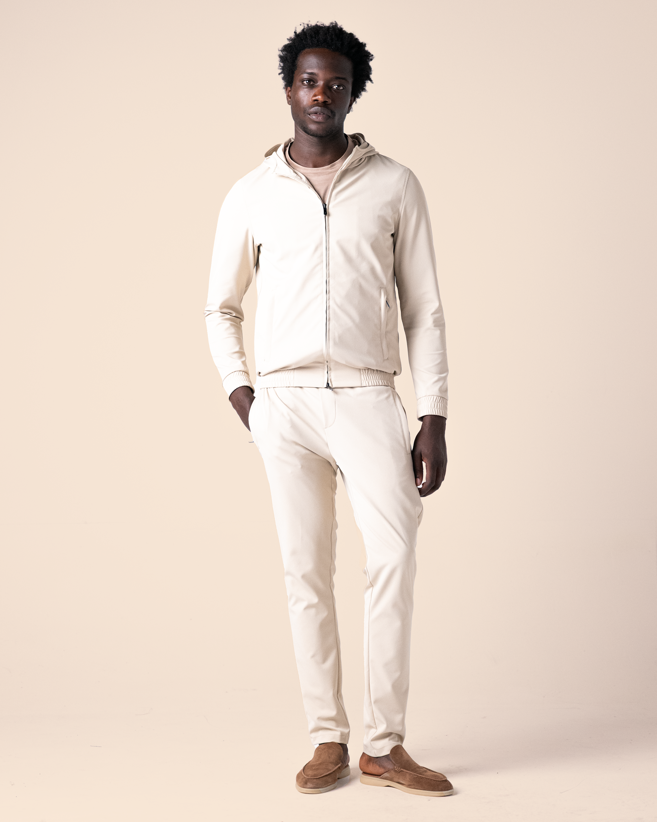 Hooded Tech Suit Beige