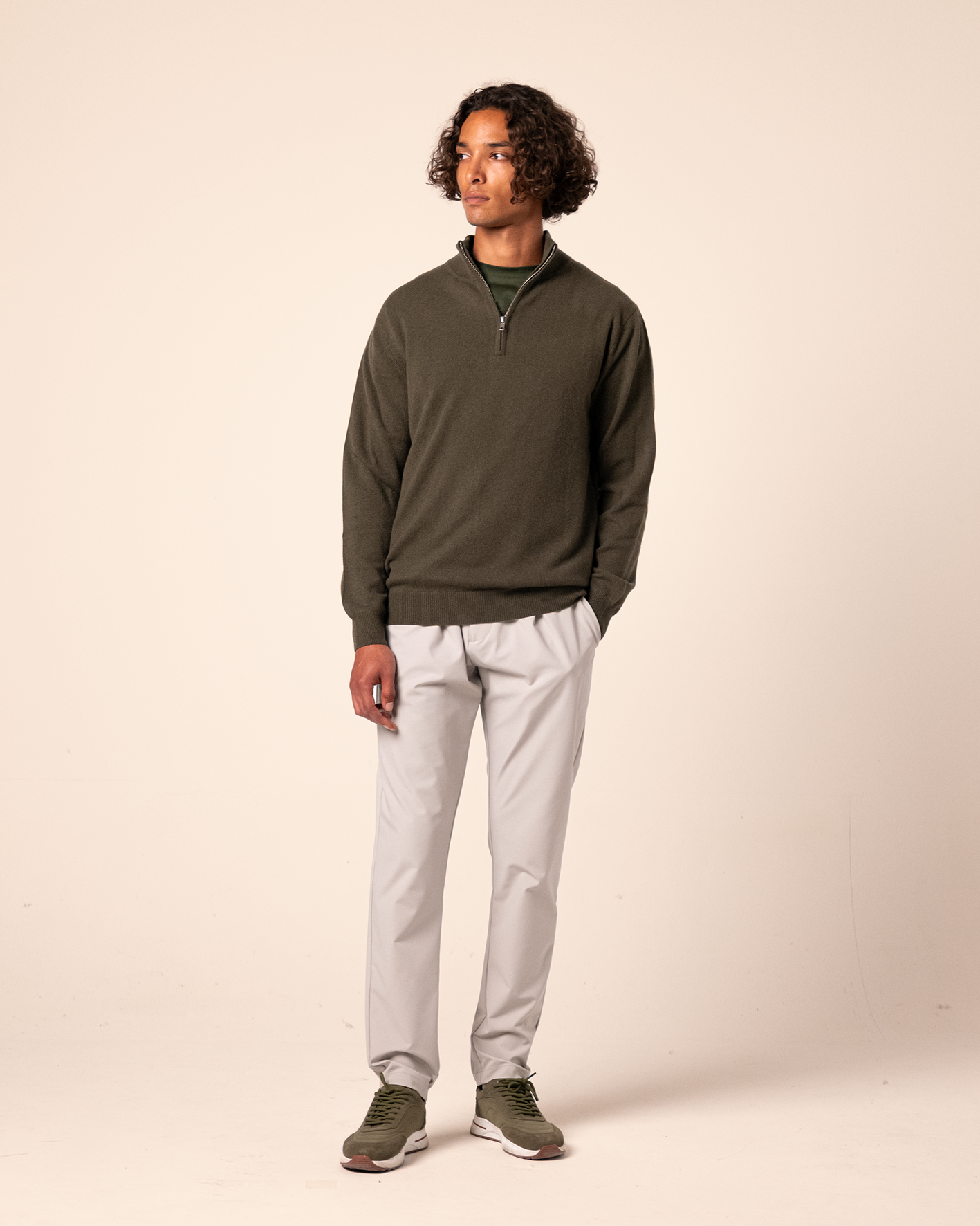 Halfzip Merino Green