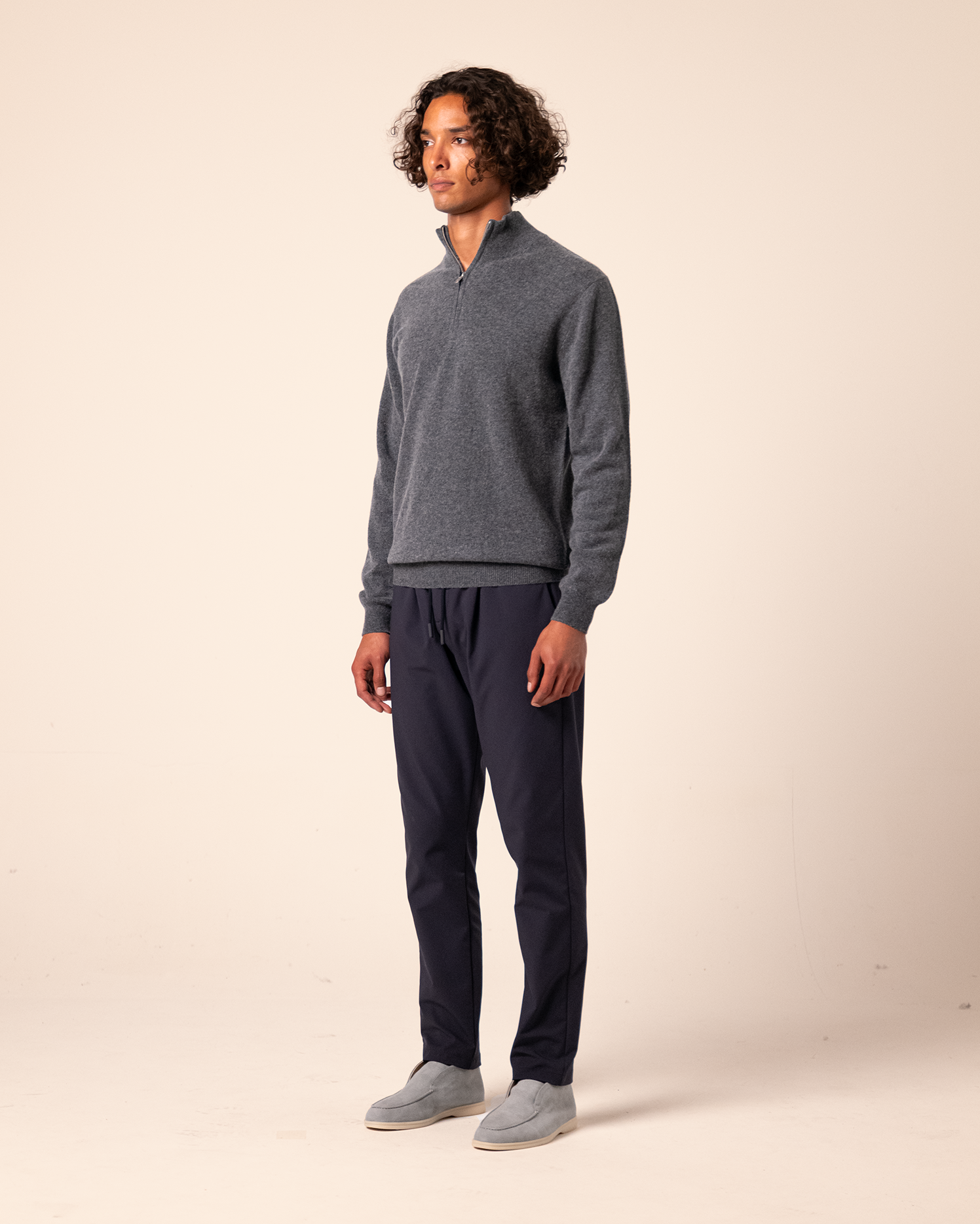 Halfzip Merino Grey