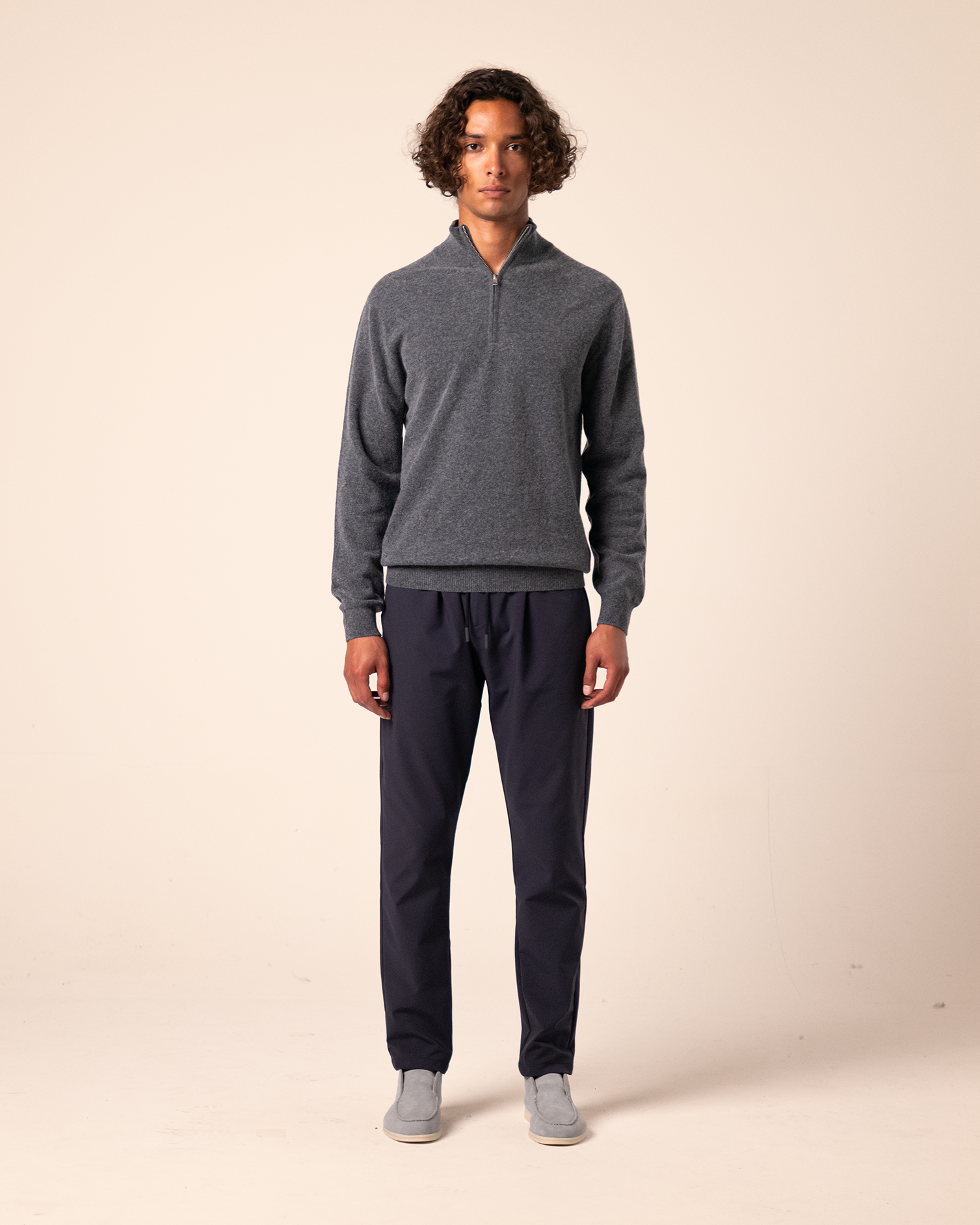 Halfzip Merino Grey
