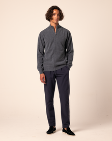 Merino Zip Cardigan Grey